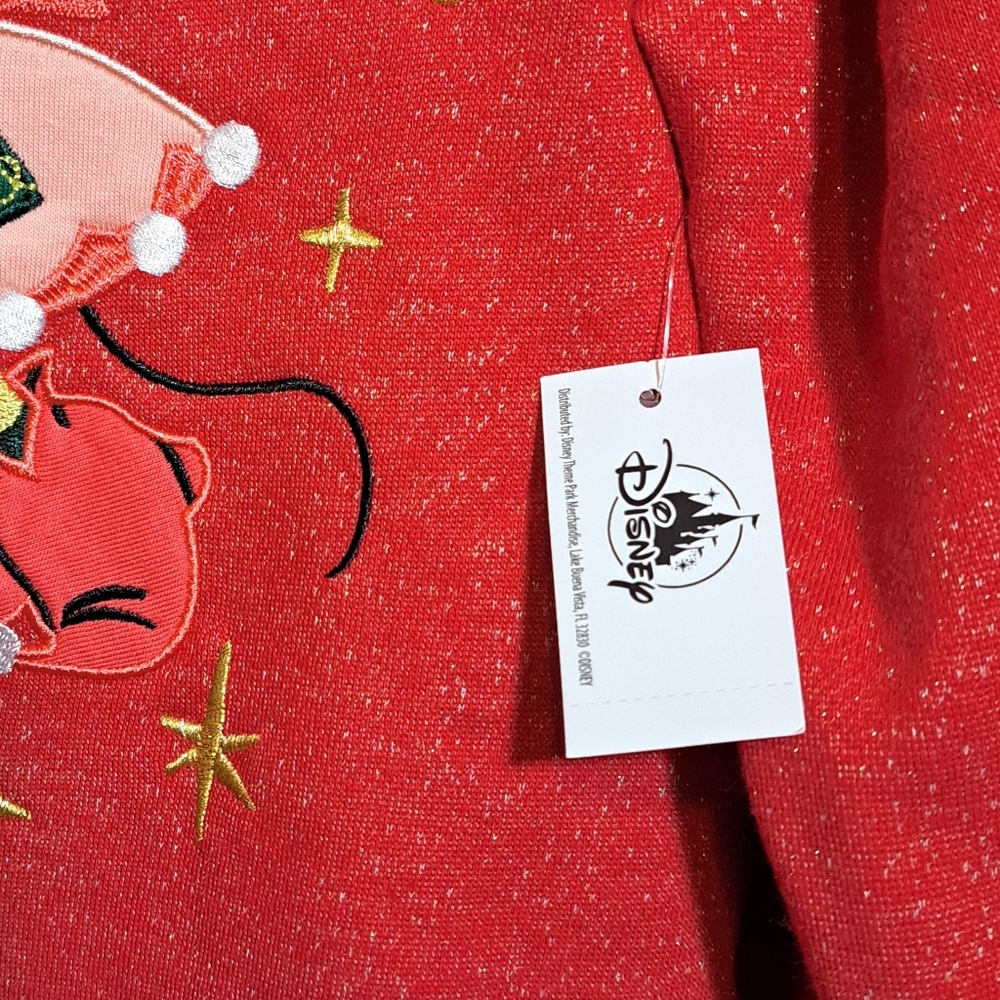 Disney Red Holiday Sweatshirt with Mickey and Minnie - Picture 6 of 7